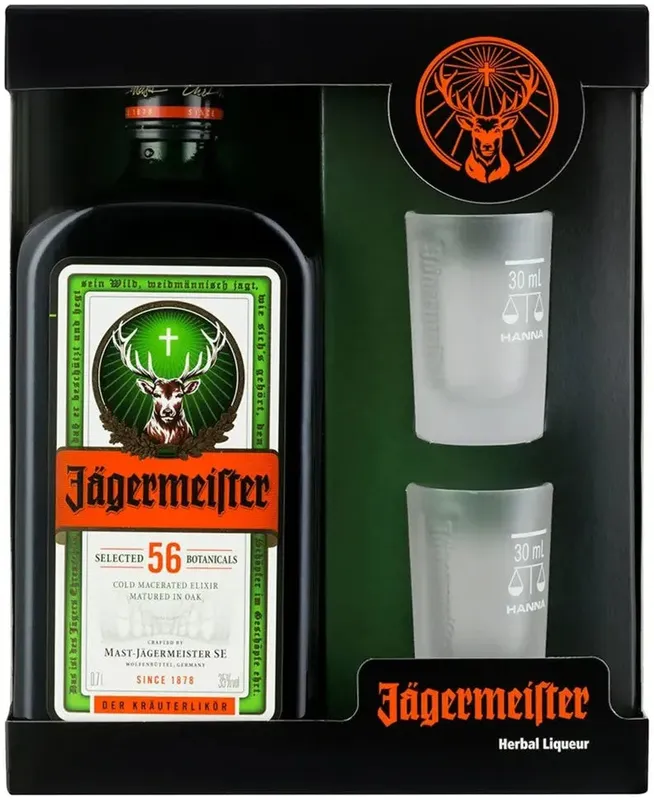 JAGERMEISTER 700ML PACK 2 SHOTS 20ML